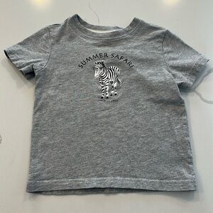 Janie and jack gray short sleeve t-shirt zebra summer safari size 3T 🦓🩶